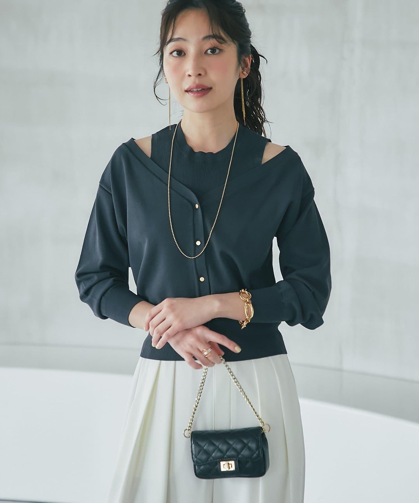 La boutique BonBon 涼感防曬開衫風針織上衣