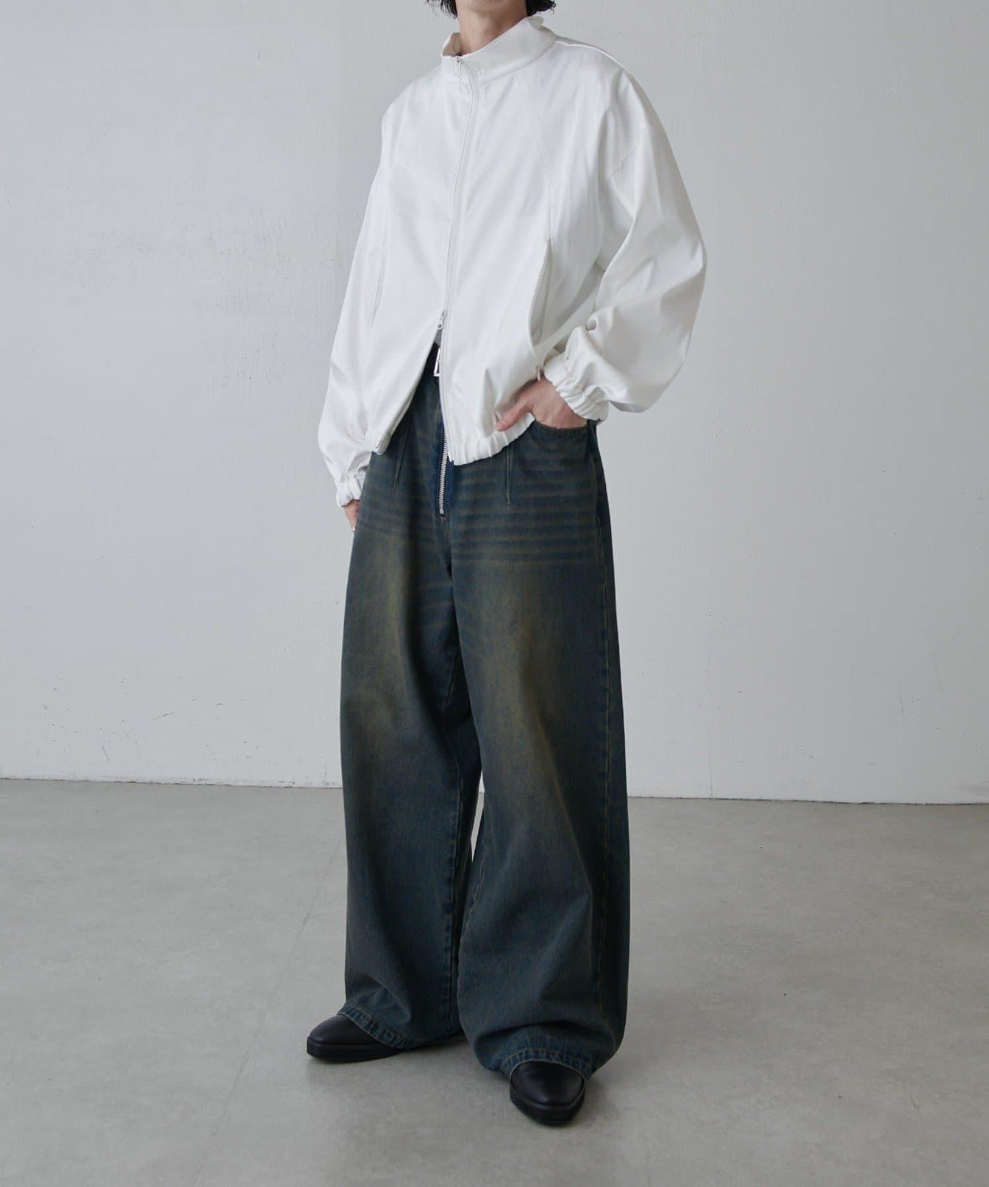 可水洗雙層緞面夾克