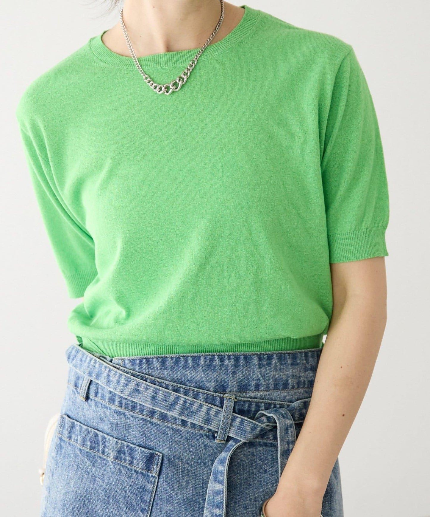 A・MONN(アモン) HALF SLEEVE KNIT 針織上衣