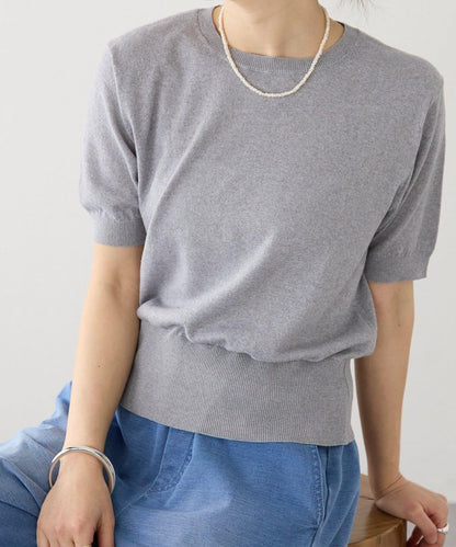 A・MONN(アモン) HALF SLEEVE KNIT 針織上衣
