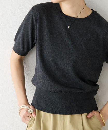 A・MONN(アモン) HALF SLEEVE KNIT 針織上衣