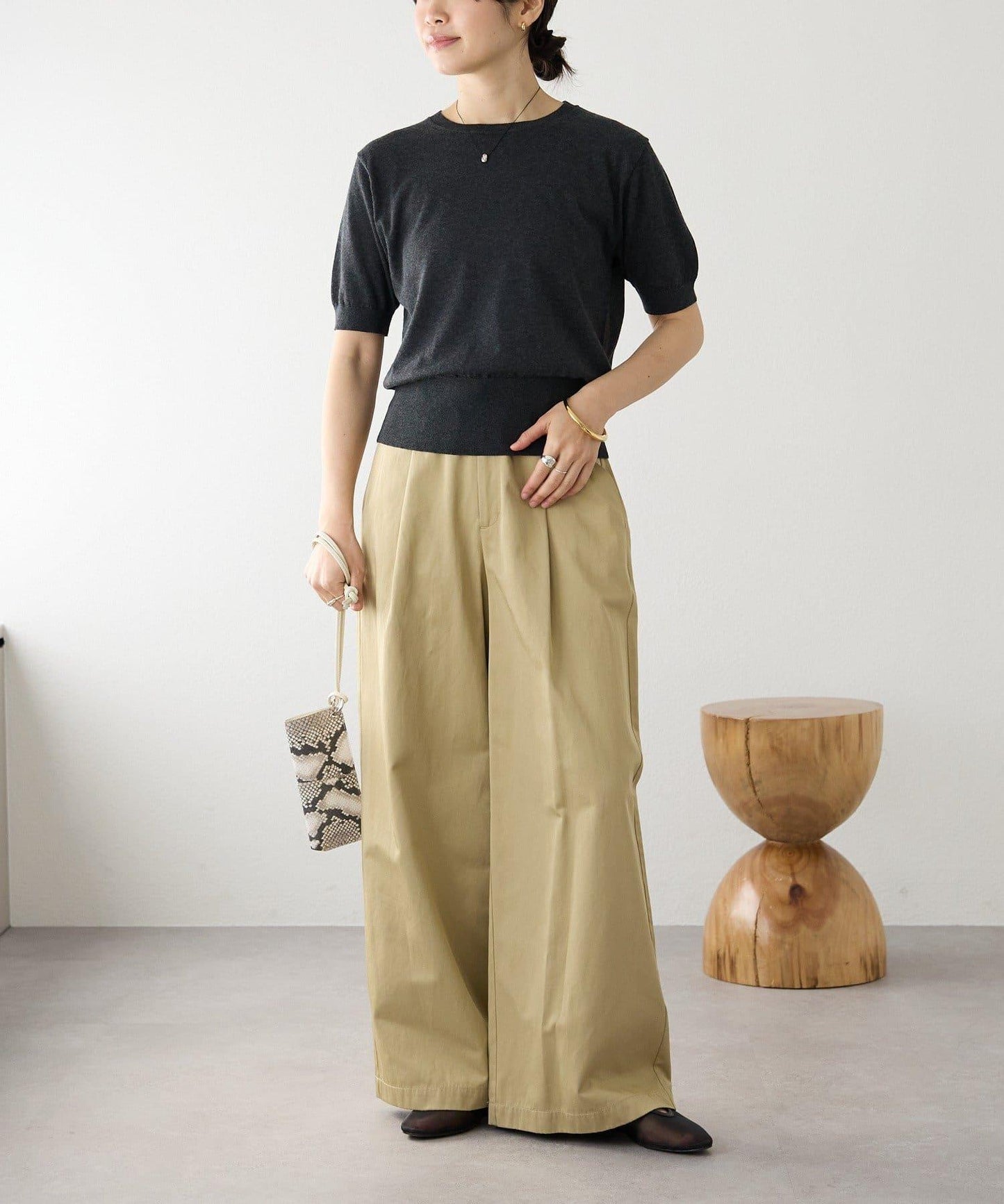 A・MONN(アモン) HALF SLEEVE KNIT 針織上衣