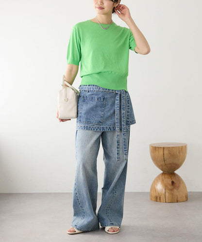 A・MONN(アモン) HALF SLEEVE KNIT 針織上衣