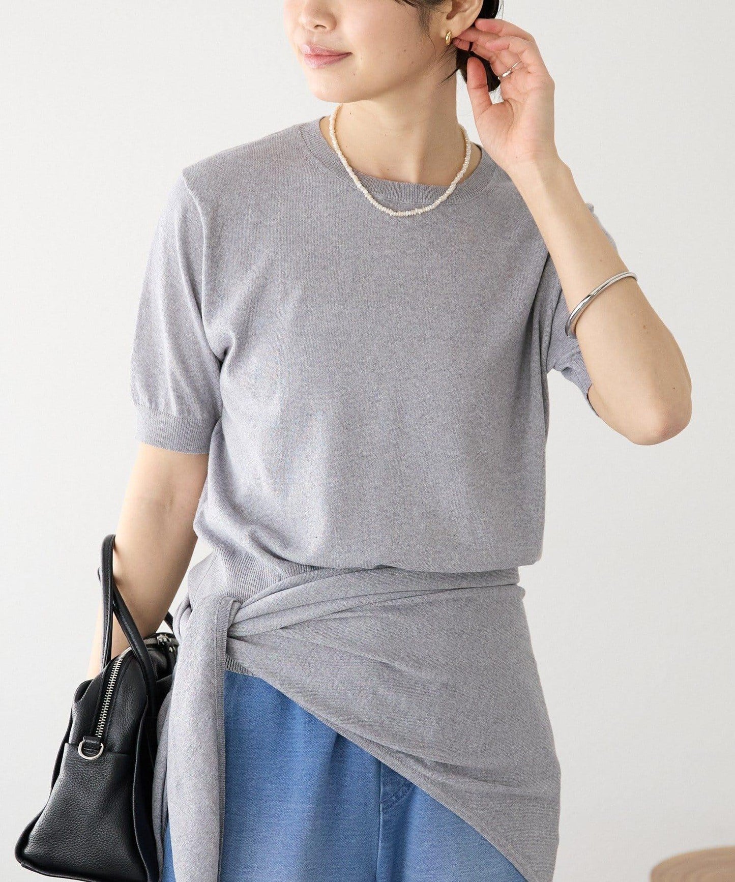 A・MONN(アモン) HALF SLEEVE KNIT 針織上衣