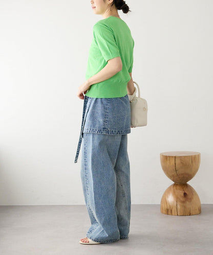 A・MONN(アモン) HALF SLEEVE KNIT 針織上衣