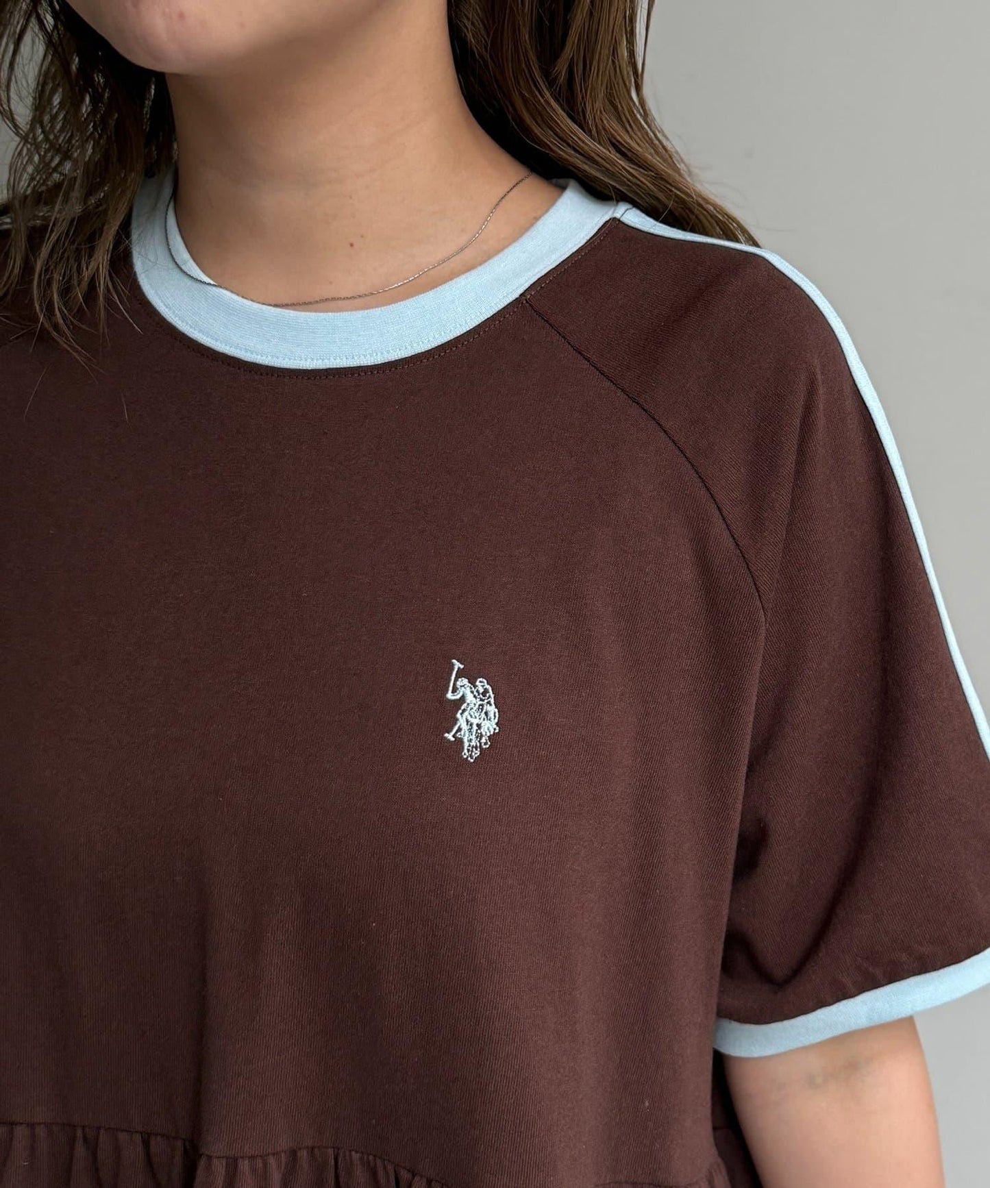 U.S. POLO ASSN. 短袖層疊連衣裙