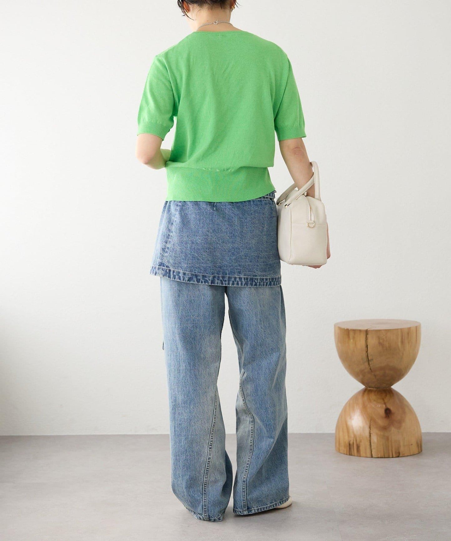 A・MONN(アモン) HALF SLEEVE KNIT 針織上衣