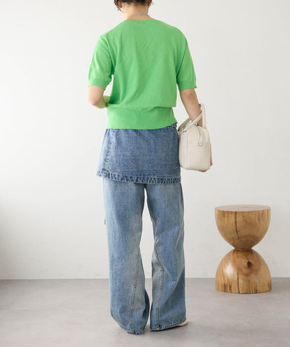 A・MONN(アモン) HALF SLEEVE KNIT 針織上衣