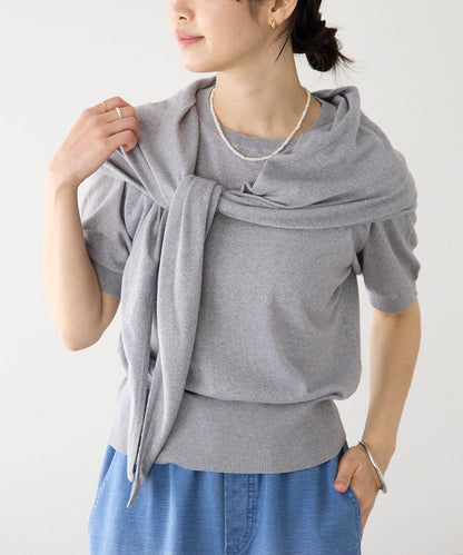 A・MONN(アモン) HALF SLEEVE KNIT 針織上衣