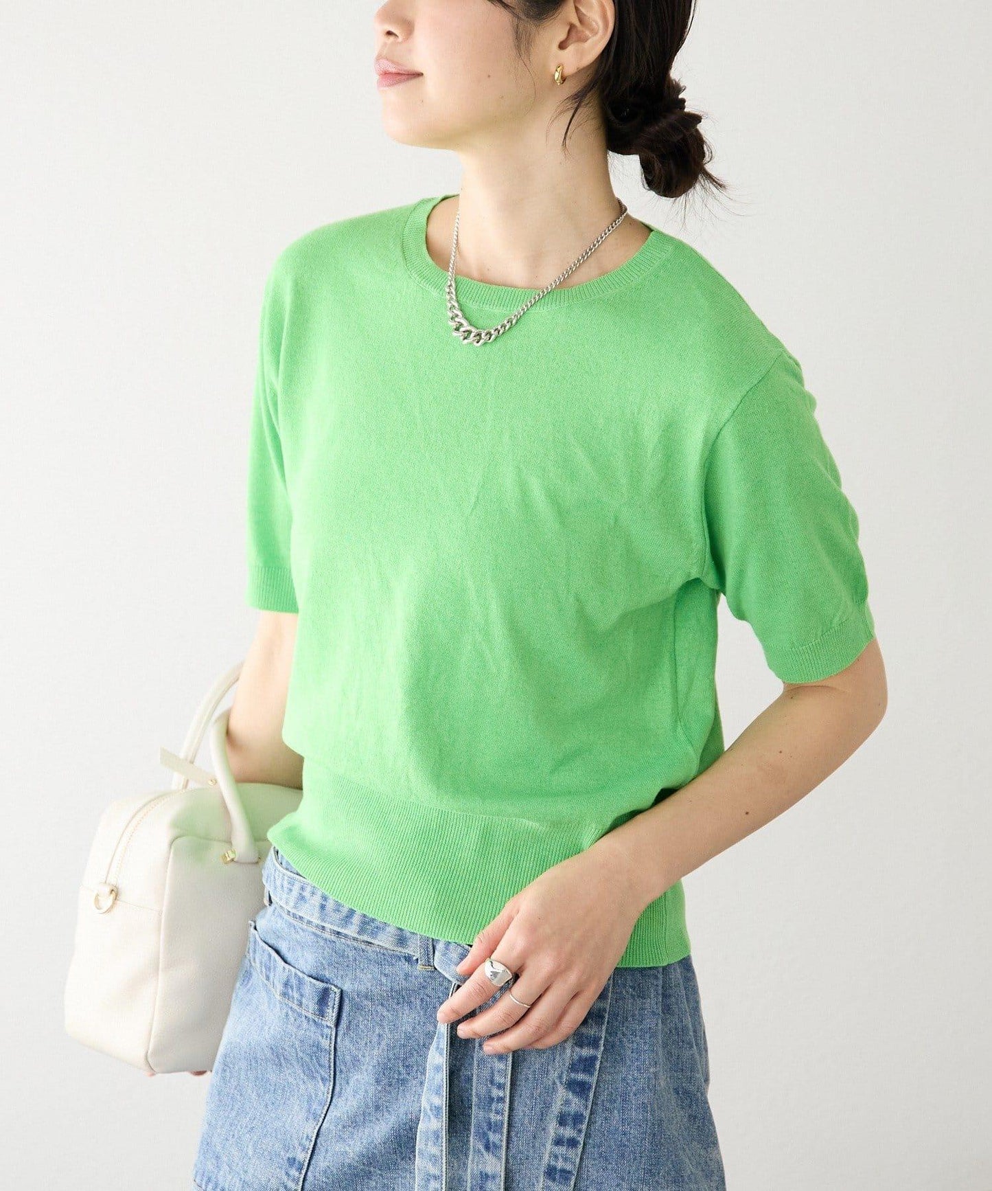A・MONN(アモン) HALF SLEEVE KNIT 針織上衣
