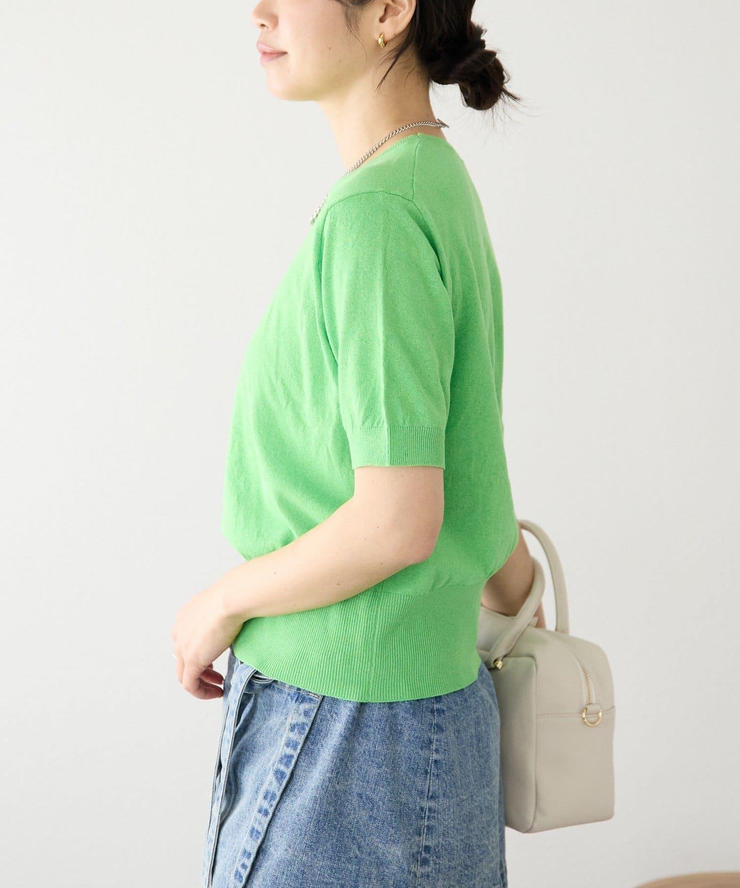 A・MONN(アモン) HALF SLEEVE KNIT 針織上衣