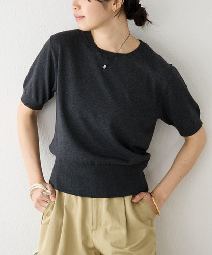 A・MONN(アモン) HALF SLEEVE KNIT 針織上衣