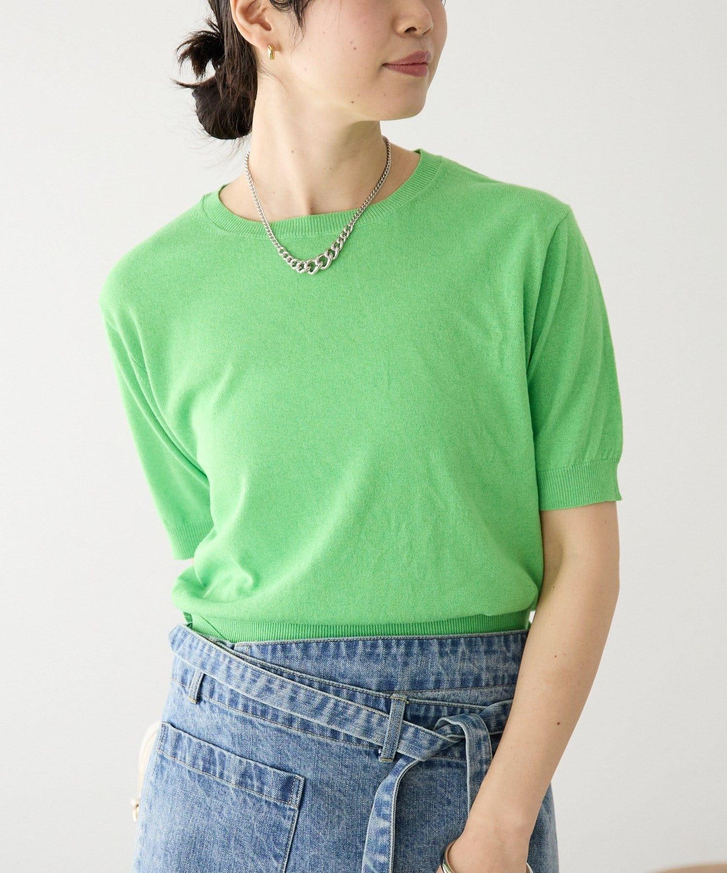 A・MONN(アモン) HALF SLEEVE KNIT 針織上衣