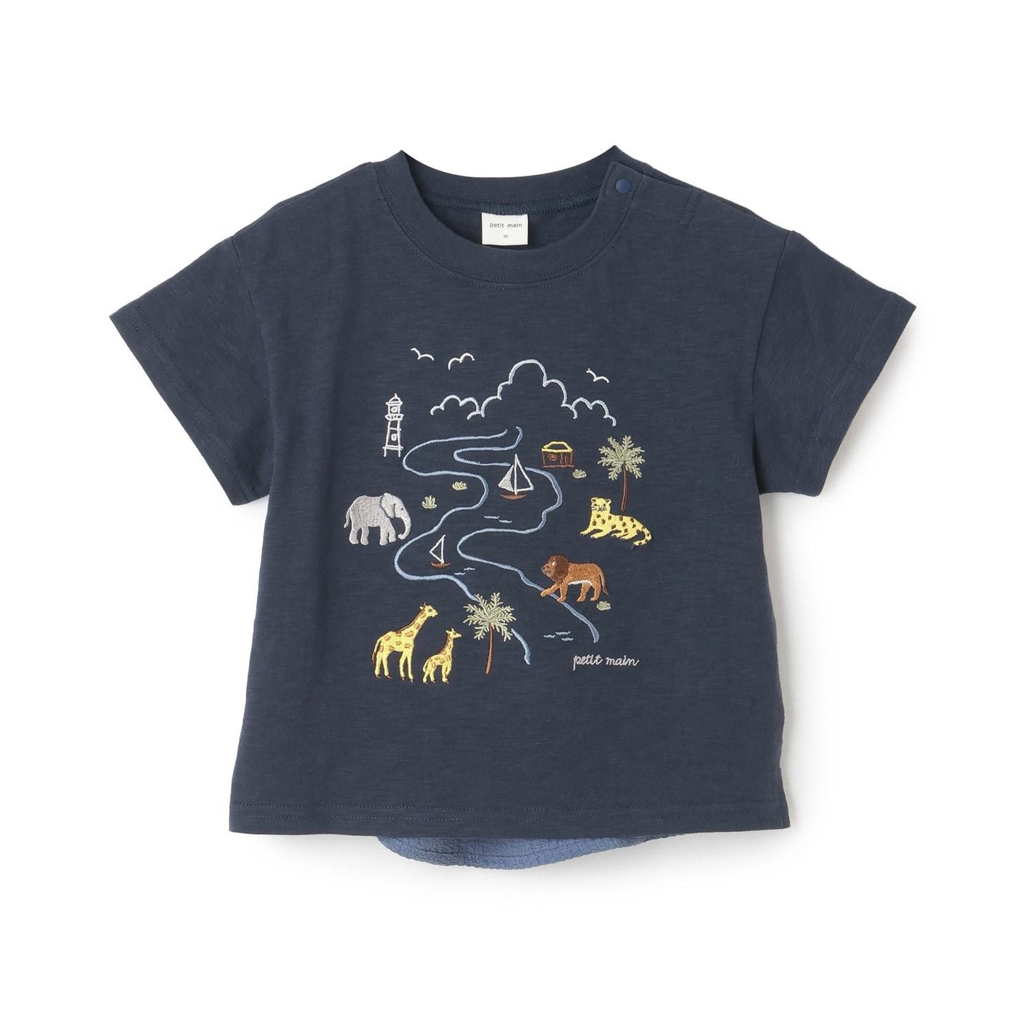 野生動物刺繡短袖T恤