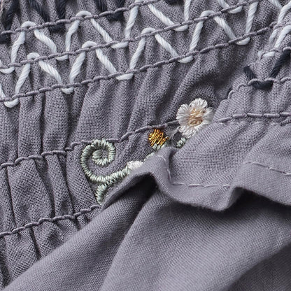 リンク 草莓刺繡褶皺束腰上衣