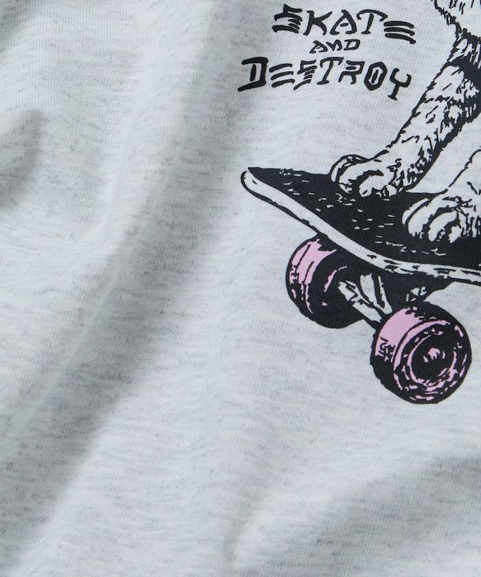 THRASHER×FREAK'S STORE 聯名款 寬鬆廓形 CAT動物印花 圓領 T恤