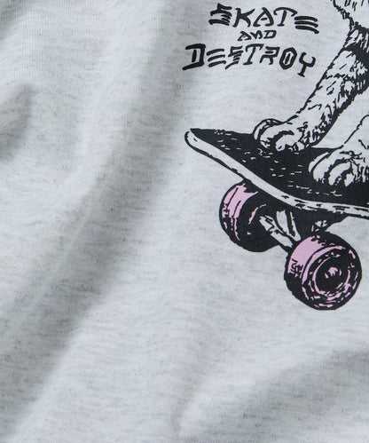 THRASHER×FREAK'S STORE 聯名款 寬鬆廓形 CAT動物印花 圓領 T恤