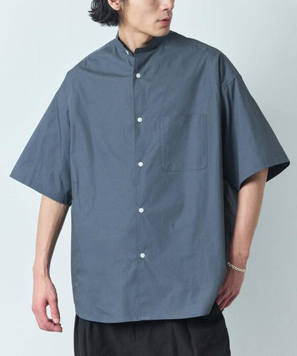 Relax Fit 立領設計 短袖襯衫