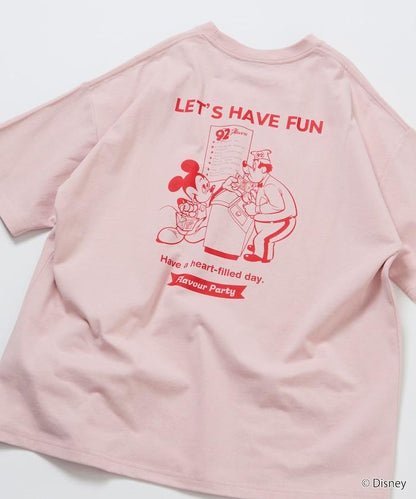 DISNEY（迪士尼） ミッキーマウス 背部印花寬鬆T恤 HAVE FUN款
