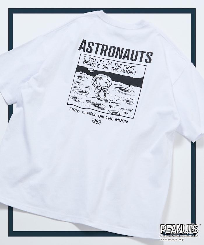 PEANUTS/ピーナッツ 別注 ビッグシルエット バックプリント クルーネックTシャツ/ASTRONAUTS 【限定展開】