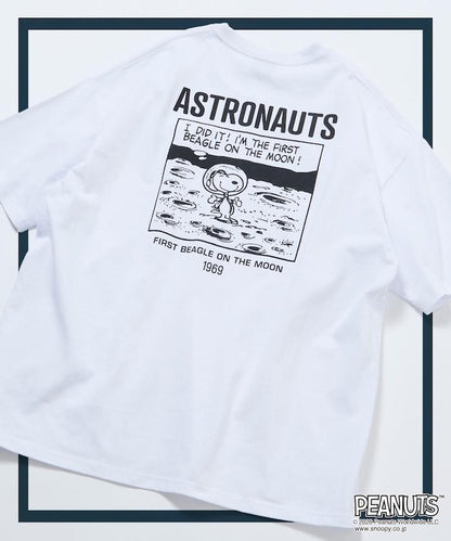 PEANUTS/ピーナッツ 別注 ビッグシルエット バックプリント クルーネックTシャツ/ASTRONAUTS 【限定展開】