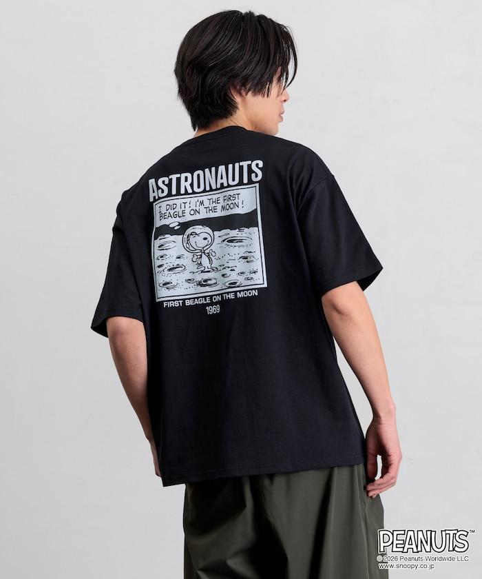 PEANUTS/ピーナッツ 別注 ビッグシルエット バックプリント クルーネックTシャツ/ASTRONAUTS 【限定展開】