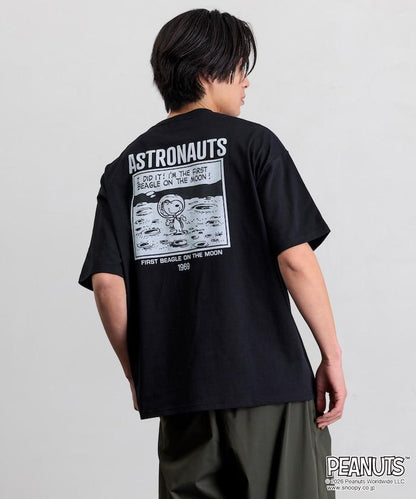 PEANUTS/ピーナッツ 別注 ビッグシルエット バックプリント クルーネックTシャツ/ASTRONAUTS 【限定展開】