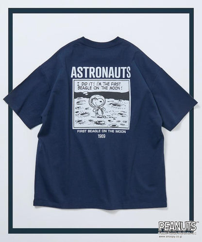 PEANUTS/ピーナッツ 別注 ビッグシルエット バックプリント クルーネックTシャツ/ASTRONAUTS 【限定展開】