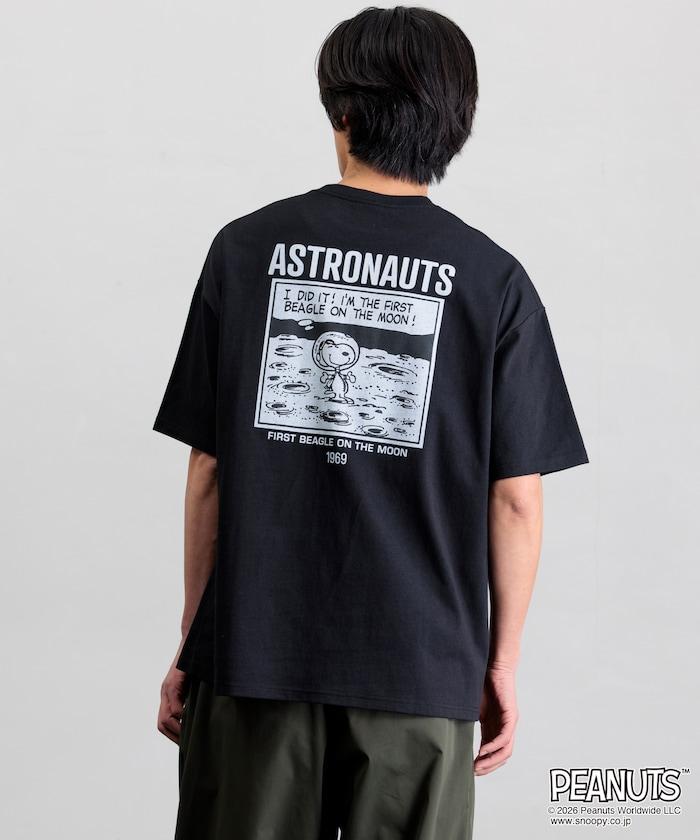 PEANUTS/ピーナッツ 別注 ビッグシルエット バックプリント クルーネックTシャツ/ASTRONAUTS 【限定展開】