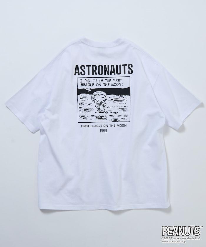 PEANUTS/ピーナッツ 別注 ビッグシルエット バックプリント クルーネックTシャツ/ASTRONAUTS 【限定展開】