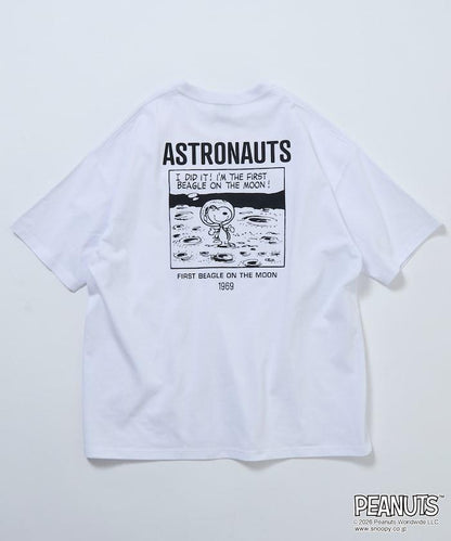 PEANUTS/ピーナッツ 別注 ビッグシルエット バックプリント クルーネックTシャツ/ASTRONAUTS 【限定展開】