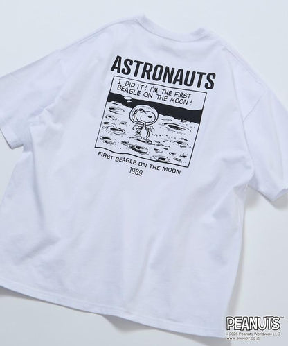 PEANUTS/ピーナッツ 別注 ビッグシルエット バックプリント クルーネックTシャツ/ASTRONAUTS 【限定展開】