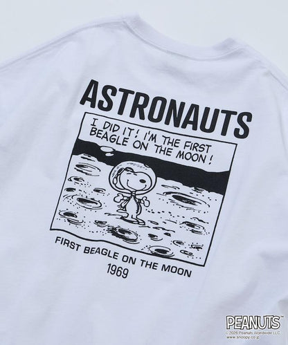 PEANUTS/ピーナッツ 別注 ビッグシルエット バックプリント クルーネックTシャツ/ASTRONAUTS 【限定展開】