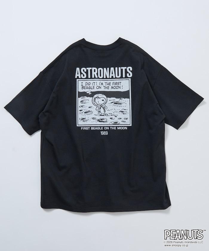 PEANUTS/ピーナッツ 別注 ビッグシルエット バックプリント クルーネックTシャツ/ASTRONAUTS 【限定展開】