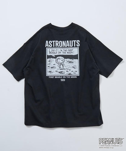 PEANUTS/ピーナッツ 別注 ビッグシルエット バックプリント クルーネックTシャツ/ASTRONAUTS 【限定展開】