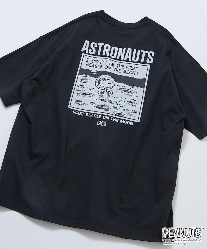 PEANUTS/ピーナッツ 別注 ビッグシルエット バックプリント クルーネックTシャツ/ASTRONAUTS 【限定展開】