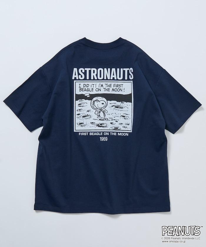 PEANUTS/ピーナッツ 別注 ビッグシルエット バックプリント クルーネックTシャツ/ASTRONAUTS 【限定展開】