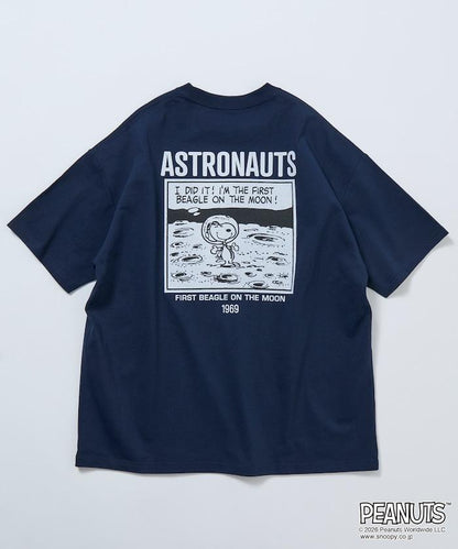 PEANUTS/ピーナッツ 別注 ビッグシルエット バックプリント クルーネックTシャツ/ASTRONAUTS 【限定展開】