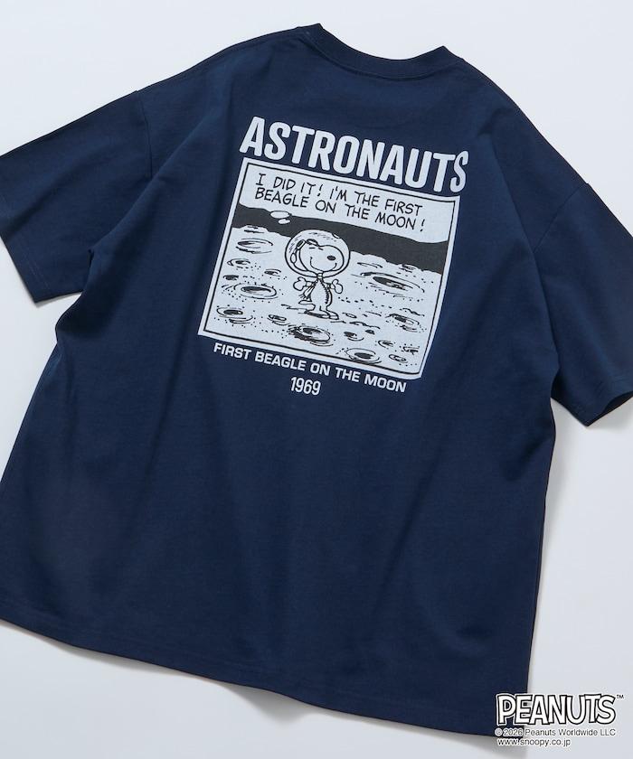 PEANUTS/ピーナッツ 別注 ビッグシルエット バックプリント クルーネックTシャツ/ASTRONAUTS 【限定展開】