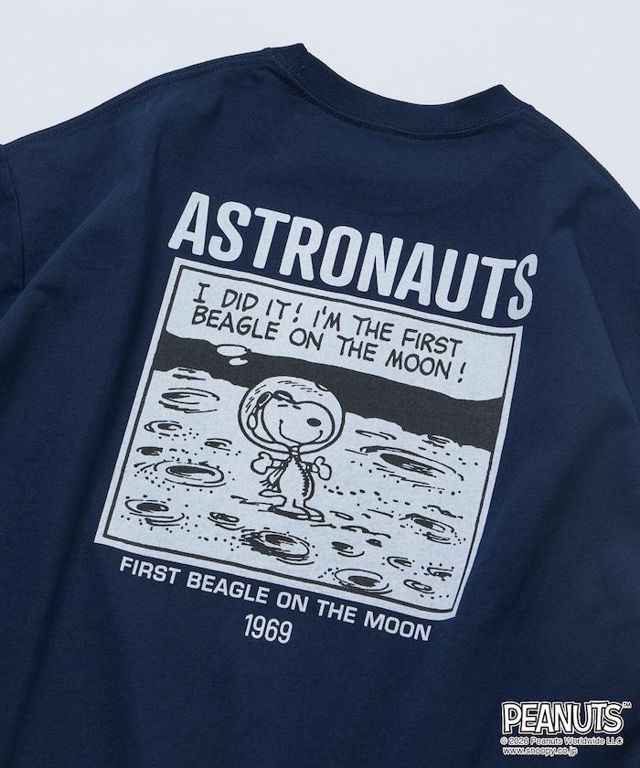 PEANUTS/ピーナッツ 別注 ビッグシルエット バックプリント クルーネックTシャツ/ASTRONAUTS 【限定展開】