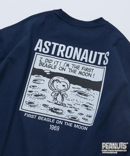 PEANUTS/ピーナッツ 別注 ビッグシルエット バックプリント クルーネックTシャツ/ASTRONAUTS 【限定展開】
