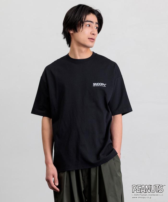 PEANUTS/ピーナッツ 別注 ビッグシルエット バックプリント クルーネックTシャツ/ASTRONAUTS 【限定展開】