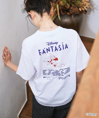 DISNEY/《迪士尼》 ファンタジア（幻想曲） ミッキーマウス 背部印花 圓領T恤