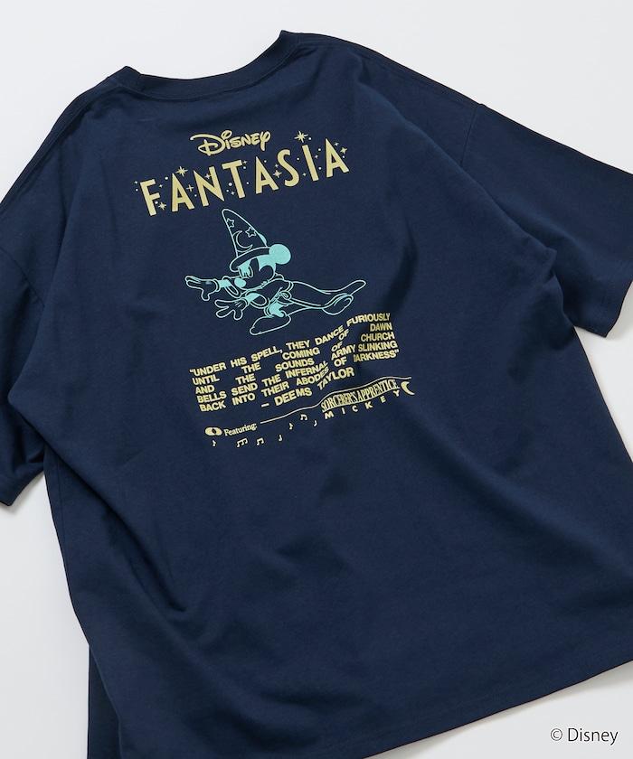 DISNEY/《迪士尼》 ファンタジア（幻想曲） ミッキーマウス 背部印花 圓領T恤