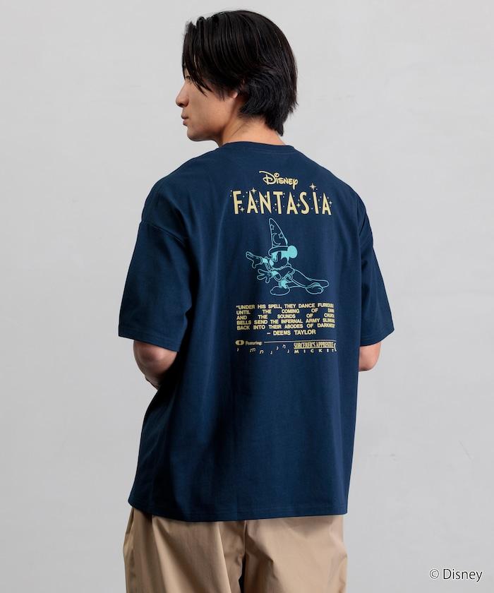 DISNEY/《迪士尼》 ファンタジア（幻想曲） ミッキーマウス 背部印花 圓領T恤