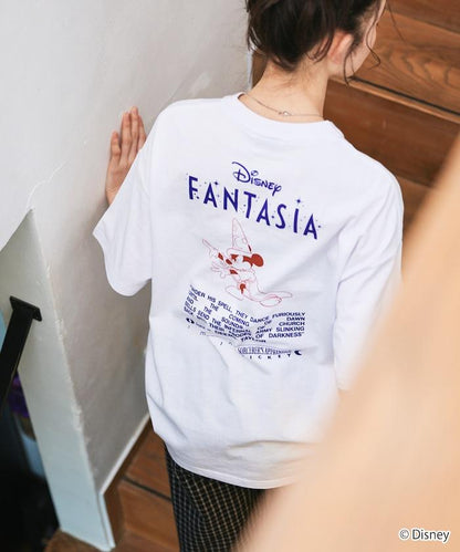 DISNEY/《迪士尼》 ファンタジア（幻想曲） ミッキーマウス 背部印花 圓領T恤
