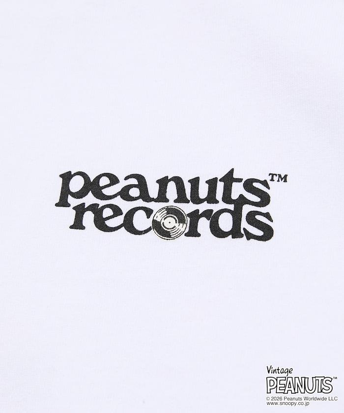 PEANUTS（花生漫畫） Records 背部印花寬鬆圓領T恤