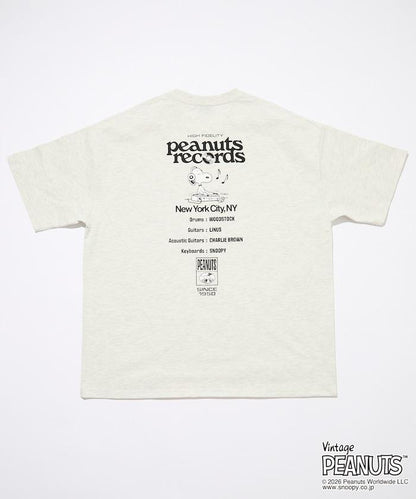 PEANUTS（花生漫畫） Records 背部印花寬鬆圓領T恤