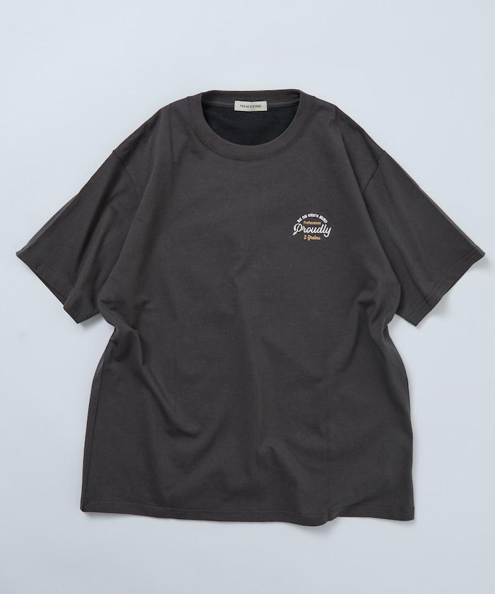 寬鬆版 後背刺繡 Cherry ringer 設計 圓領 T恤