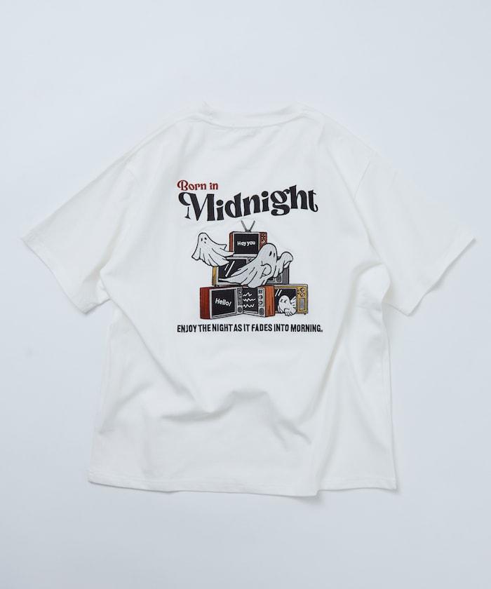 寬鬆版型 後背刺繡 圓領 T恤 Midnight